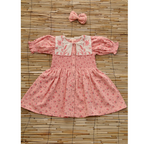 Robe rosa bloom avec barette