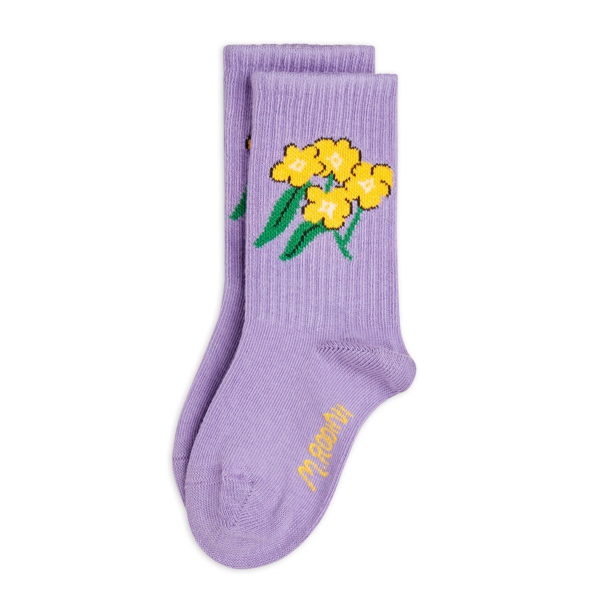 Children's socks mini purple rodini motif alpine flowers