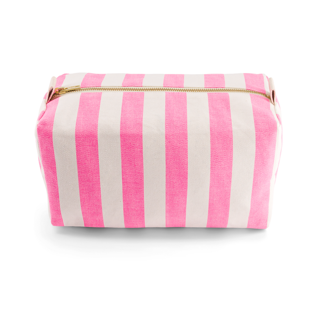 Vic Toiletry Pouch – Neon Pink Stripes