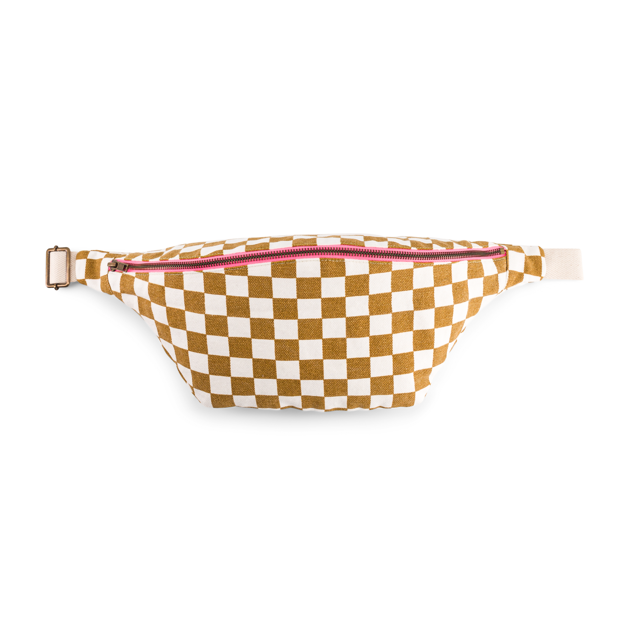 Caramel checkered fanny pack