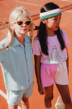 vetements durables enfants cos I said so Short en lin bleu