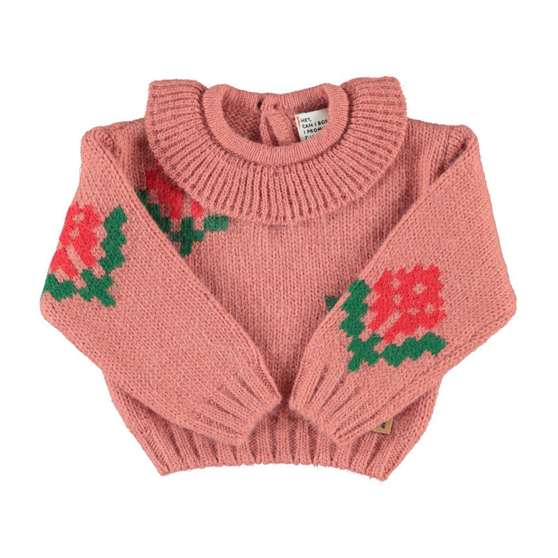 Pull Jacquard Bébé Rose