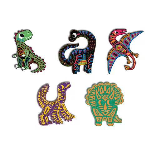 Scratch Art Dinosaures silhouettés