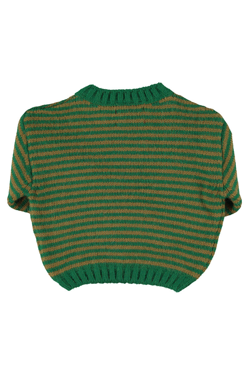 Pull Vert Rayures Vertes Piupiuchick pour enfant – vue 4