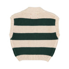 Ecru and green mesh vest