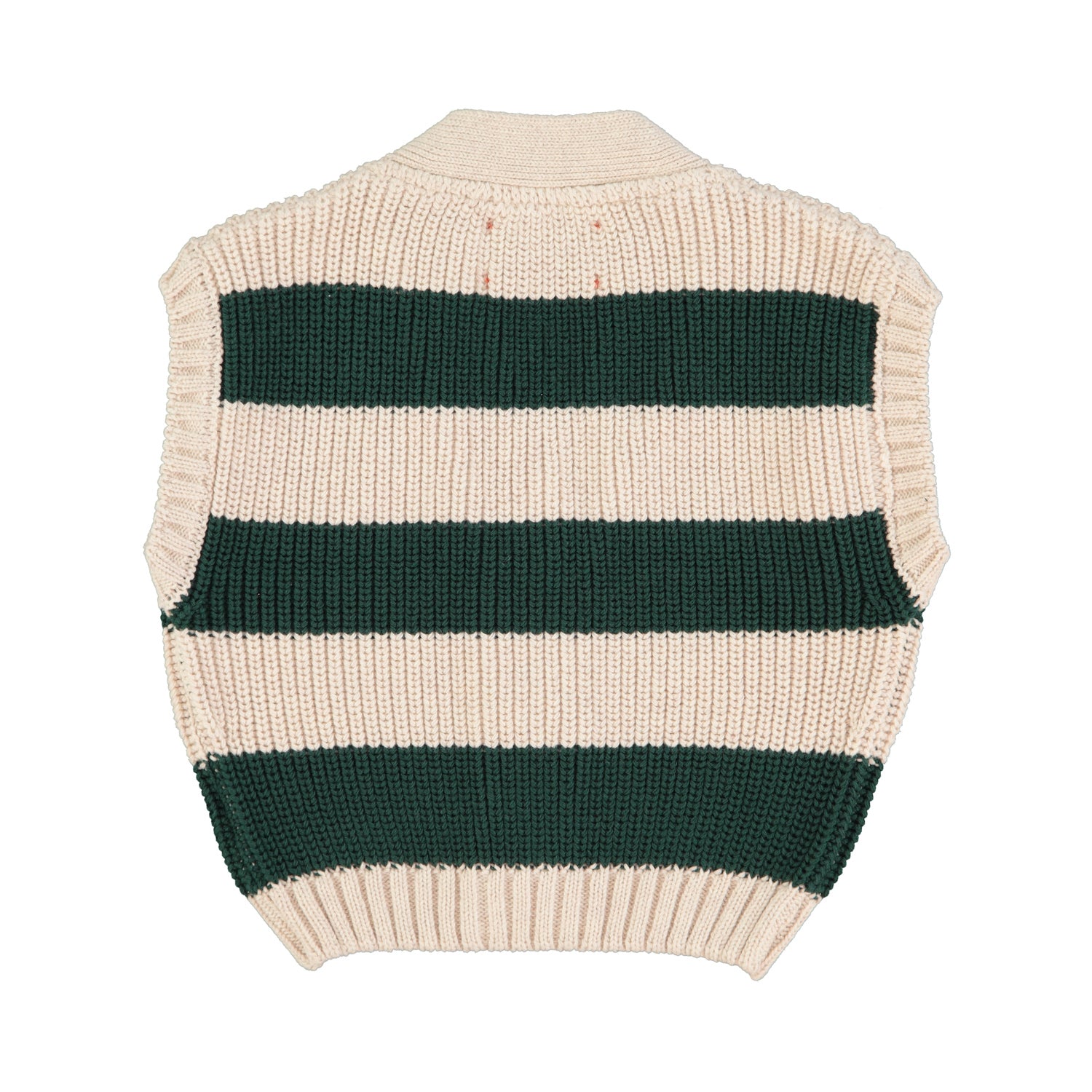 Ecru and green mesh vest