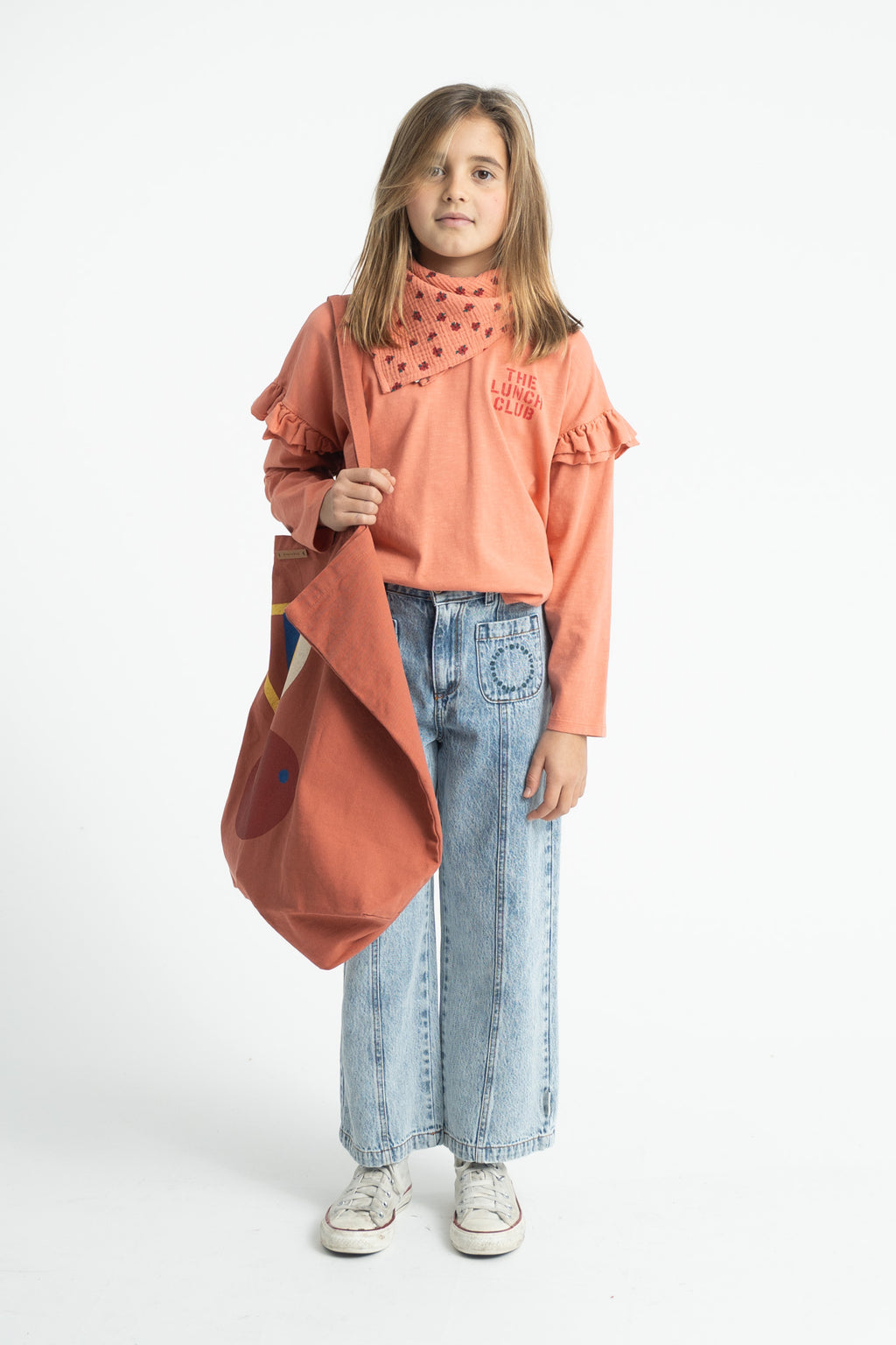 T-shirt Manches Longues Rose Motif Pomme