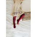 The Louise ribbed tights in Bordeaux 