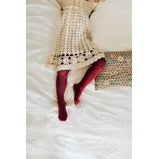 The Louise ribbed tights in Bordeaux 