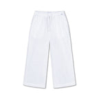 Embroidered White Straight Leg Trousers