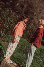 Pantalon Bleu Pois Rouges