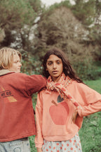 Sweat Col Rose Motif Pomme