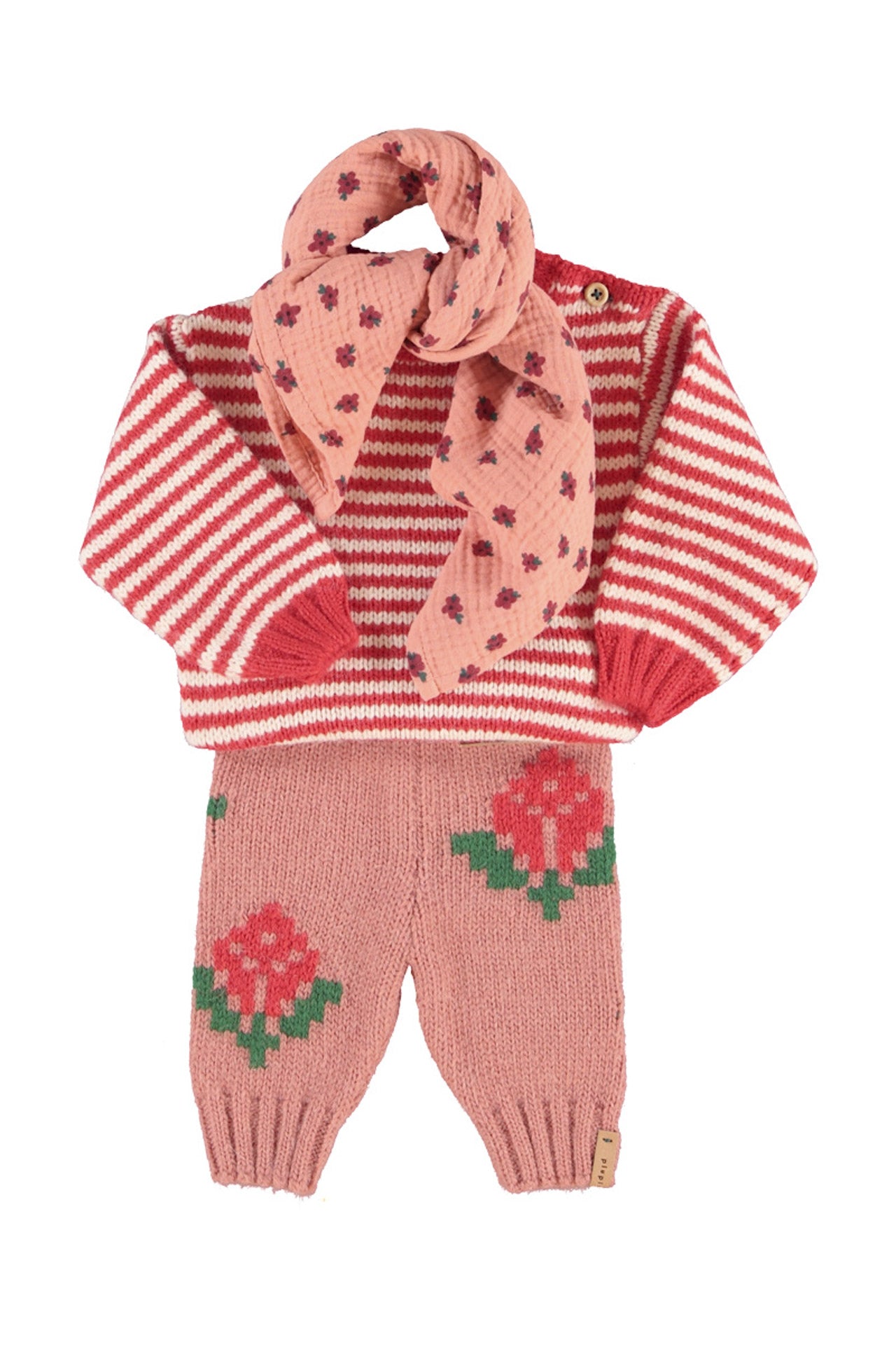 Pull Bébé Écru Rayures Piupiuchick – vue 2