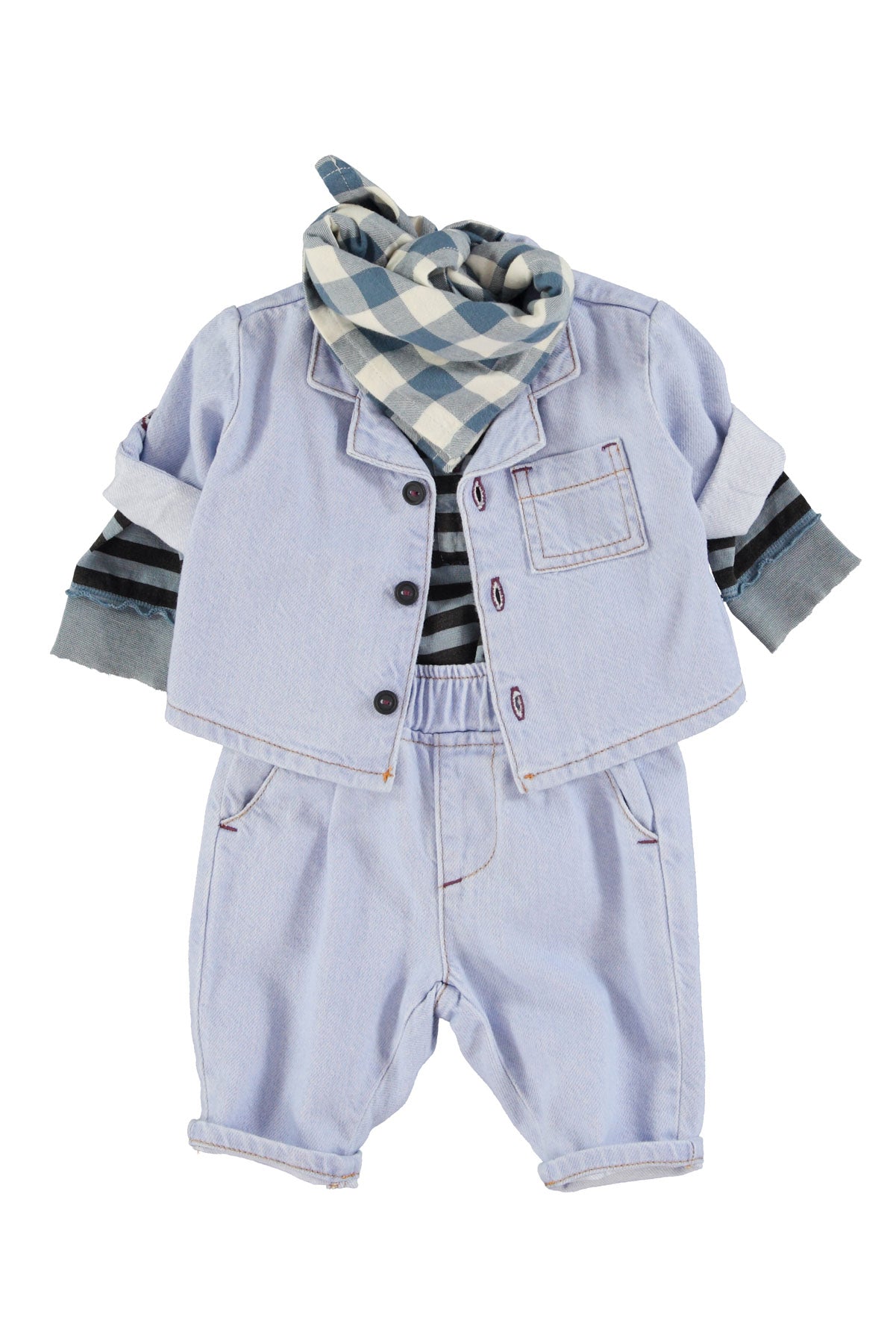 Unisex baby jeans in light blue denim