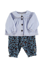 Pantalon unisexe bébé bleu léopard