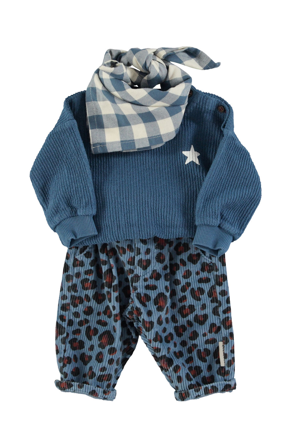 Pantalon unisexe bébé bleu léopard