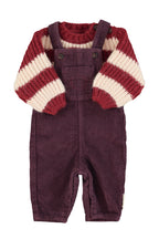 Baby Bordeaux and Light Pink Baby Tricot Pull