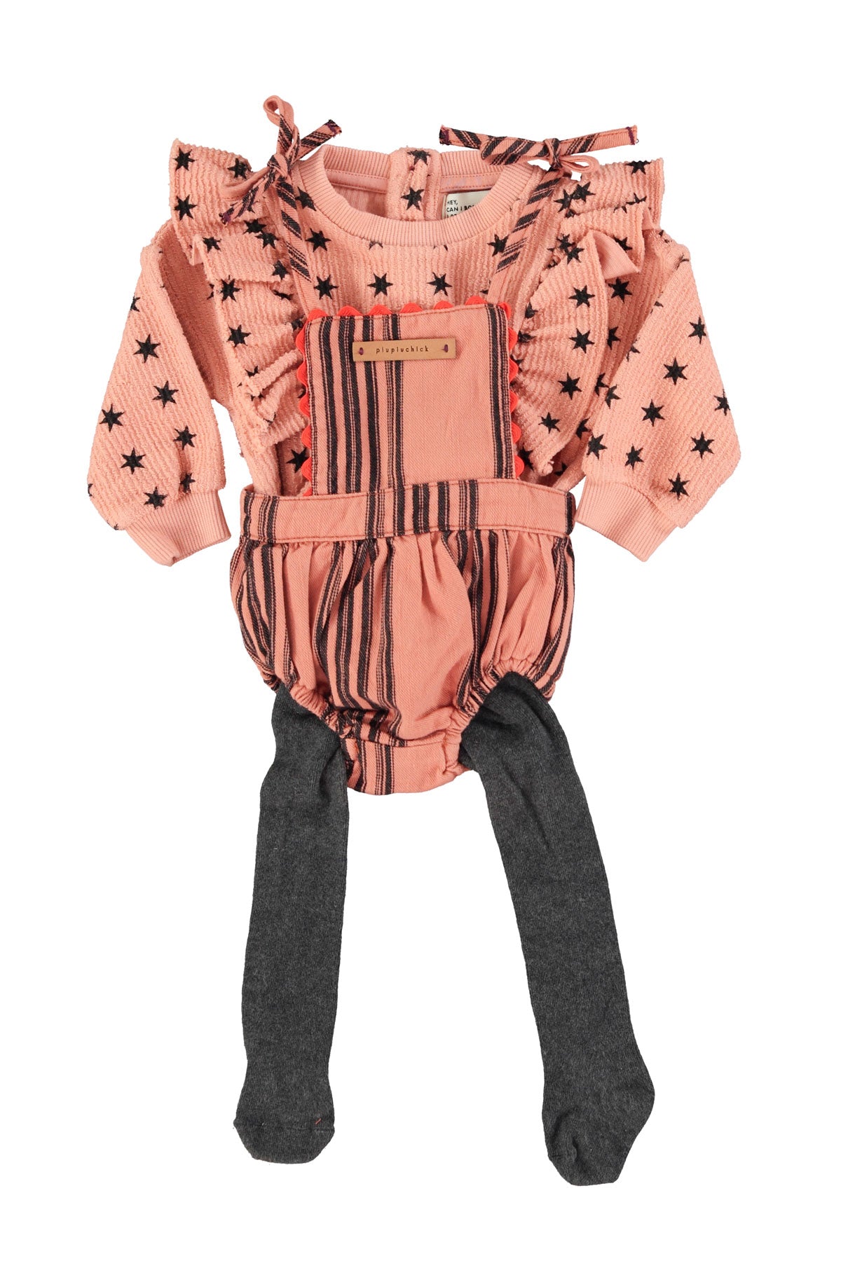 Rose -to -flap -stars sweatshirt with black stars