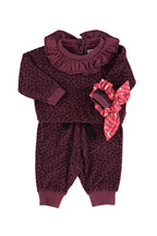 Baby eggplant leopard terry jogging suit