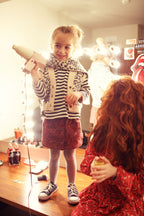 Short Bordeaux skirt with zebra print