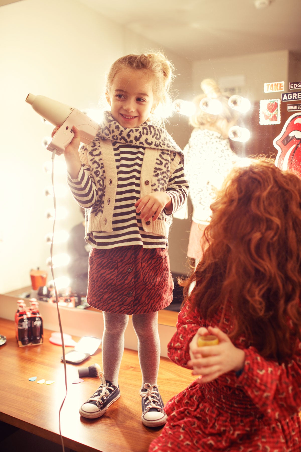 Short Bordeaux skirt with zebra print