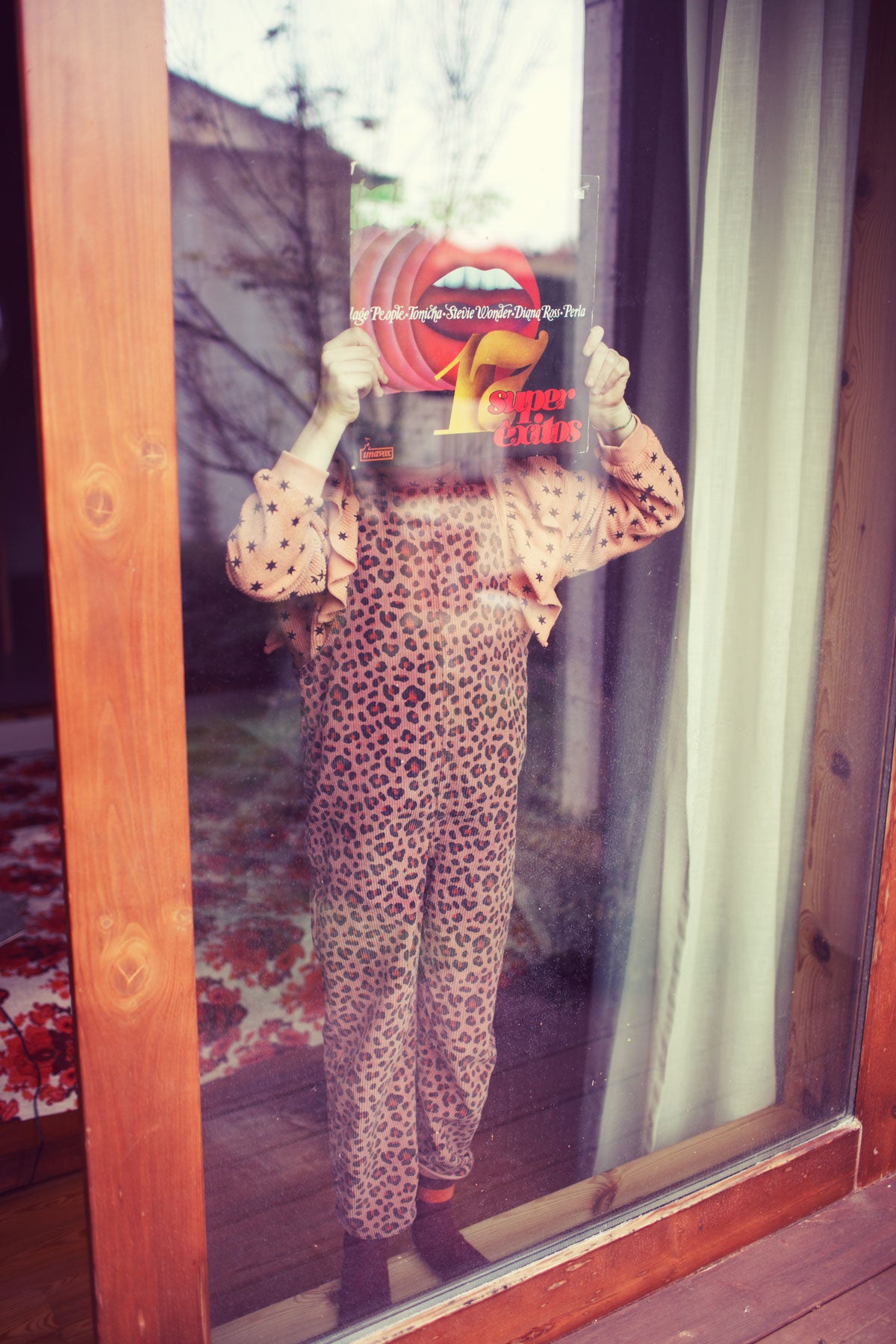 Pink animal print overalls