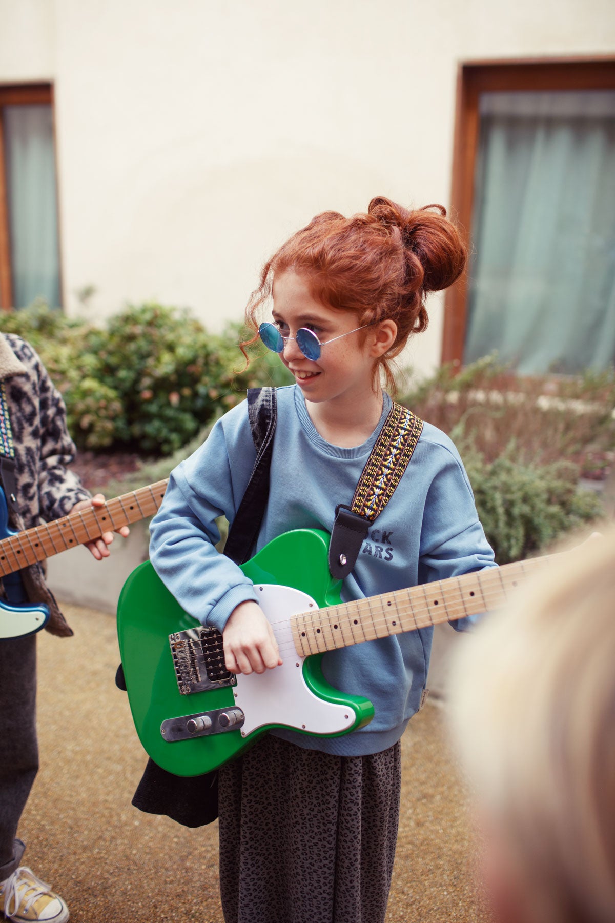 Blue sweatshirt "Rock Stars" print