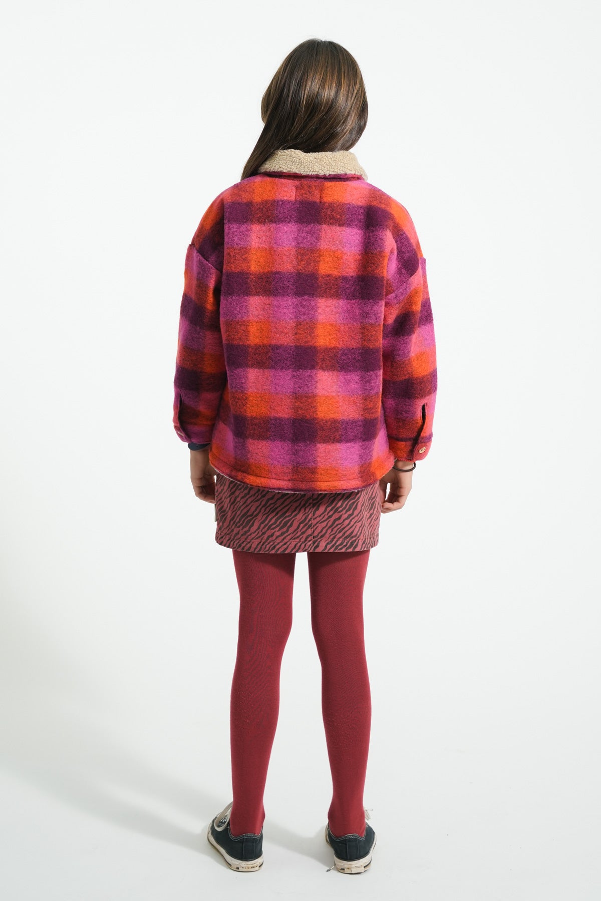 Short Bordeaux skirt with zebra print