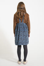 Short dress with blue to animal print