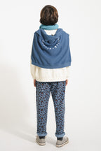 Animal -printed blue unisex pants