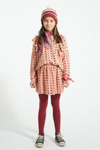 Bonnet Tricoté à Pompon – Rayures Bordeaux & Écru