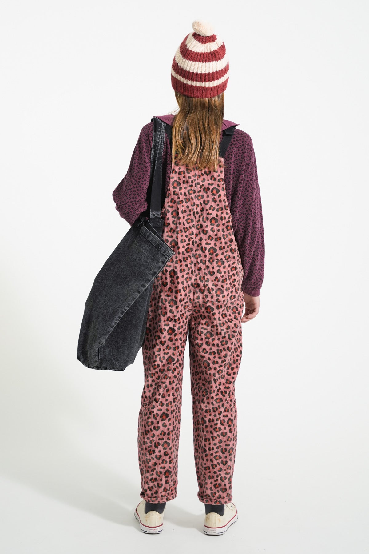 Pink animal print overalls