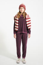 Sweat éponge aubergine léopard