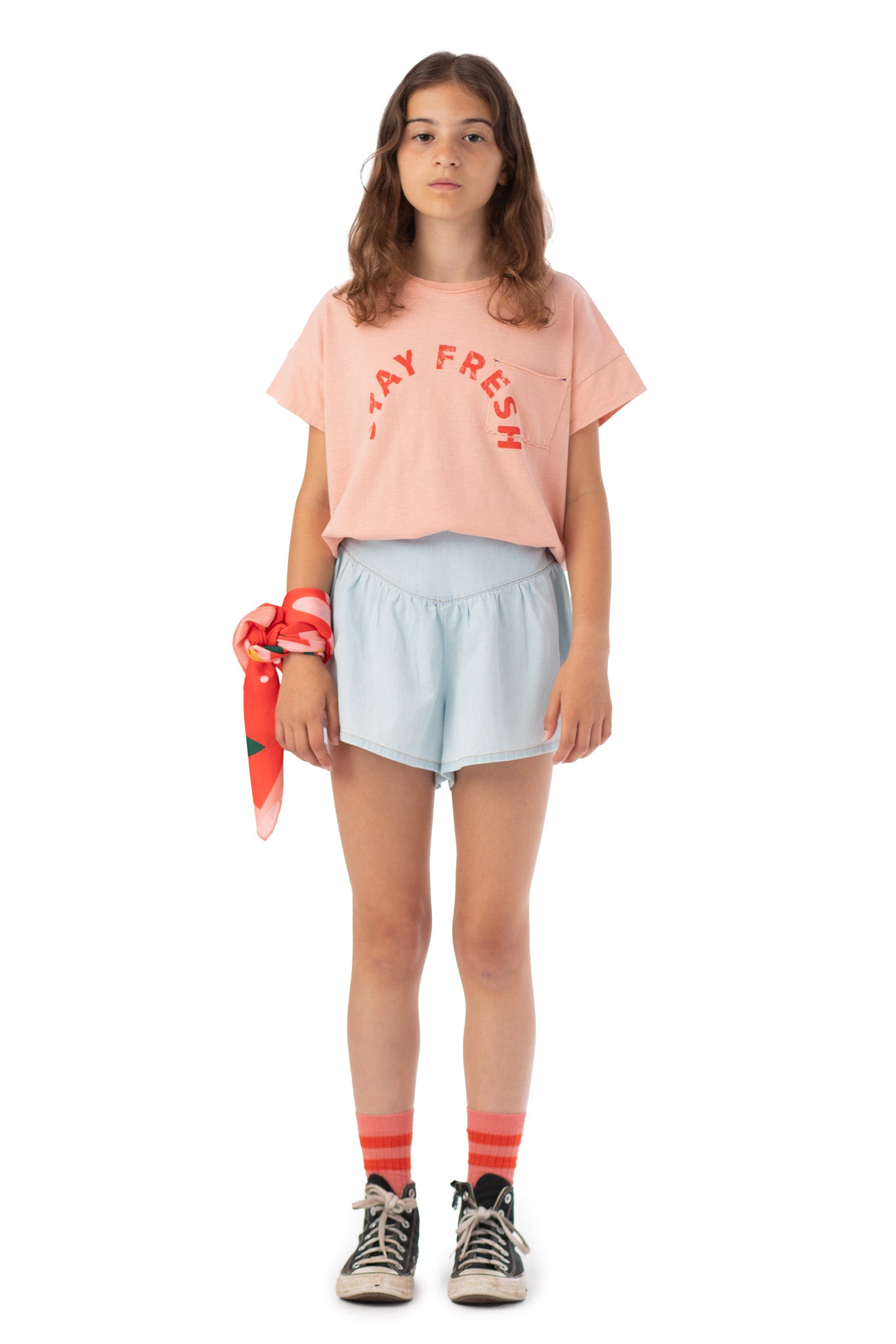 T-shirt rose "stay fresh" vetements durables enfants piupiuchick 