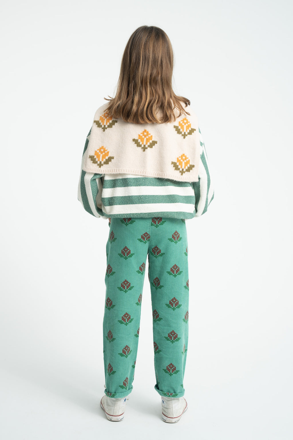 Green Large Floral Trousers