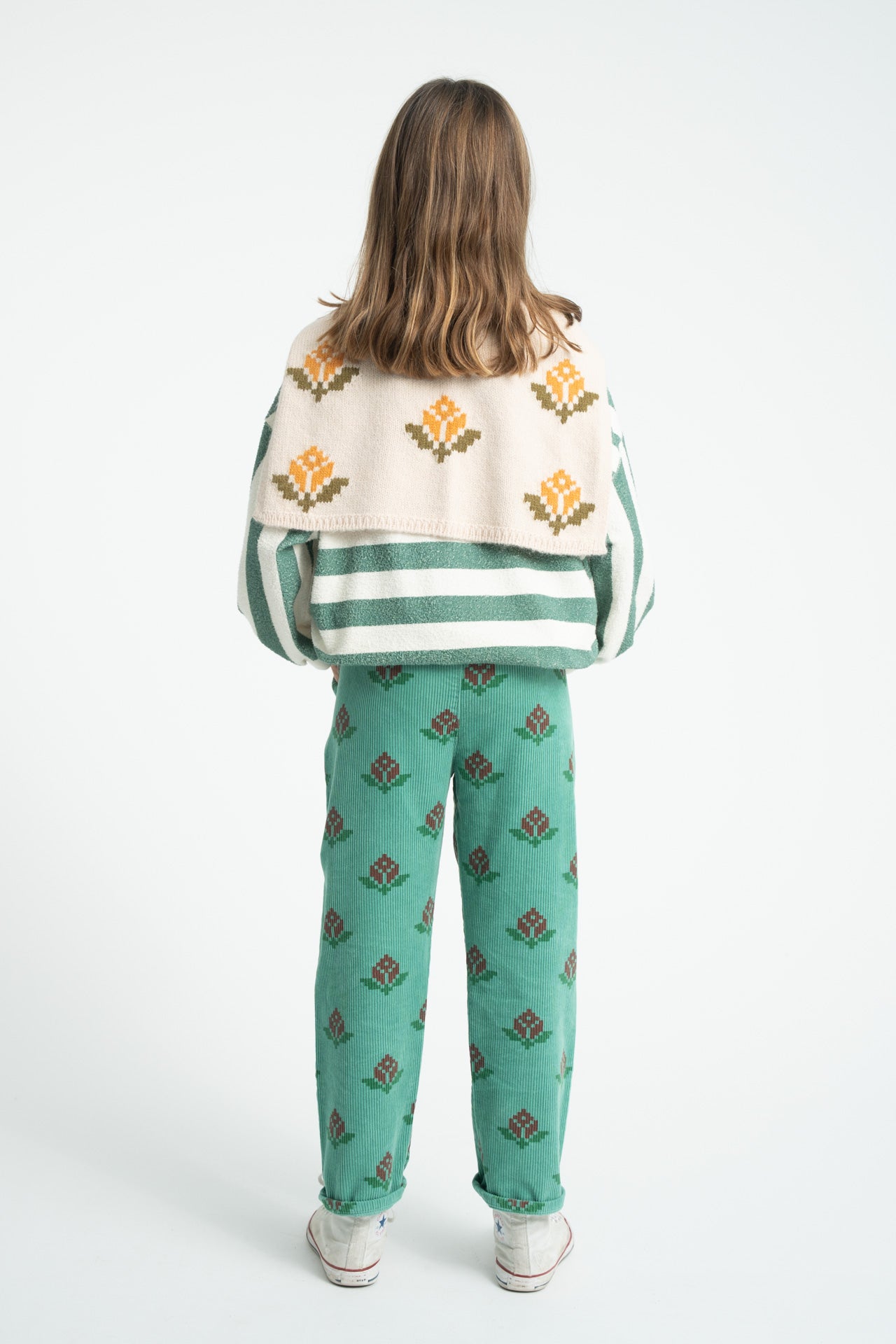Green Large Floral Trousers