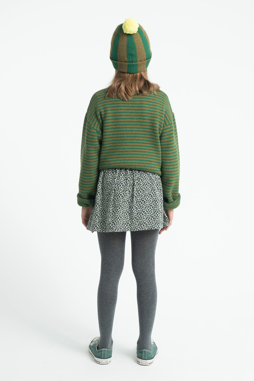 Pull Vert Rayures Vertes Piupiuchick pour enfant – vue 3