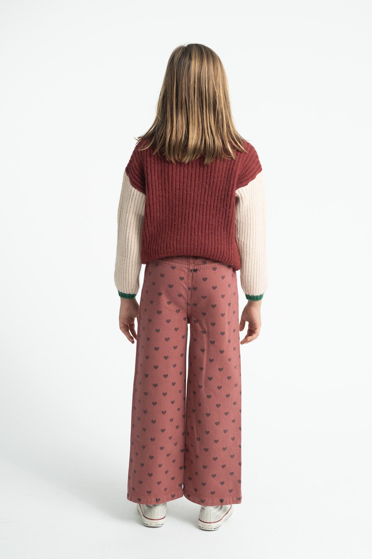 Pink Black Heart Flare Trousers