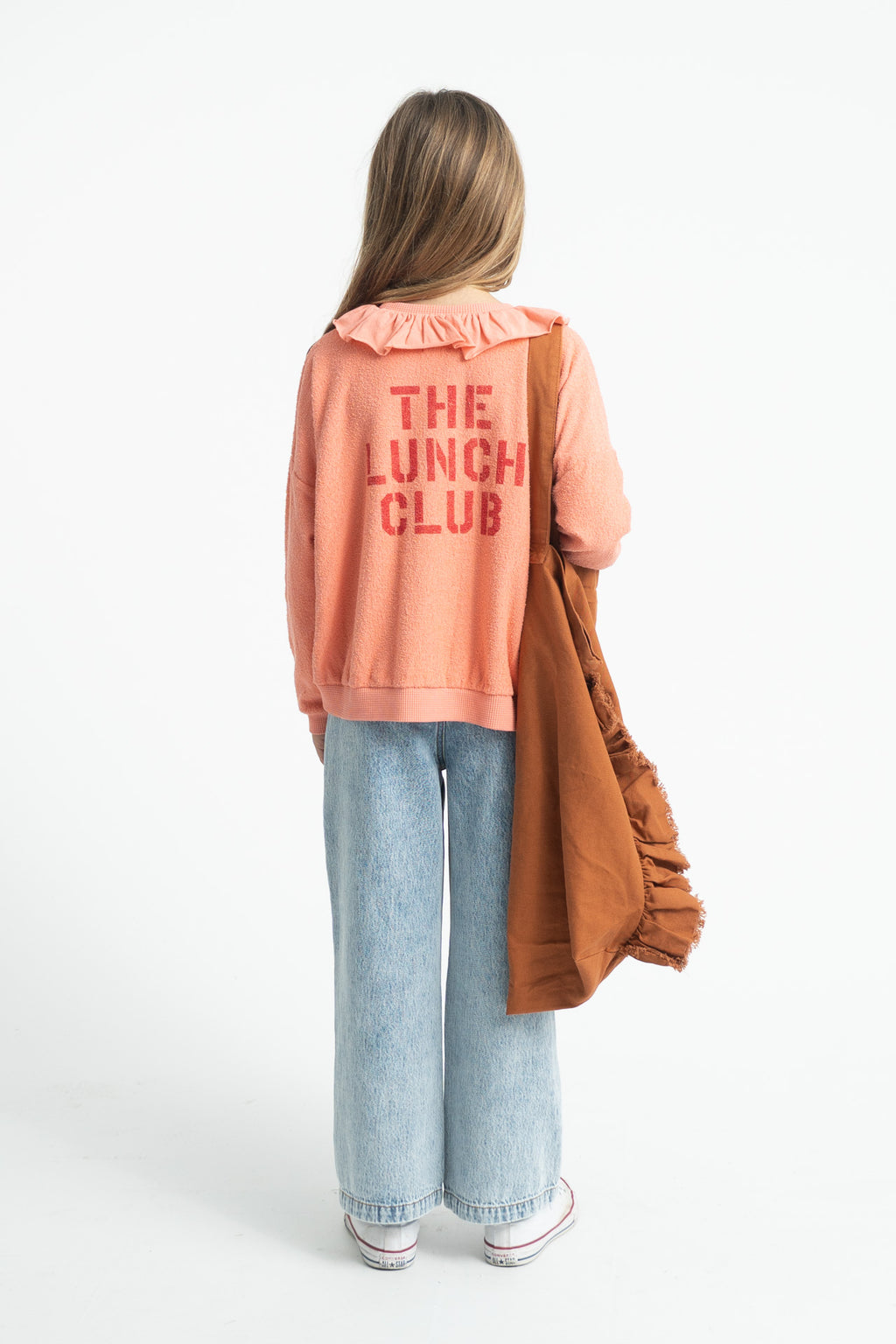 Sweat Col Rose Motif Pomme