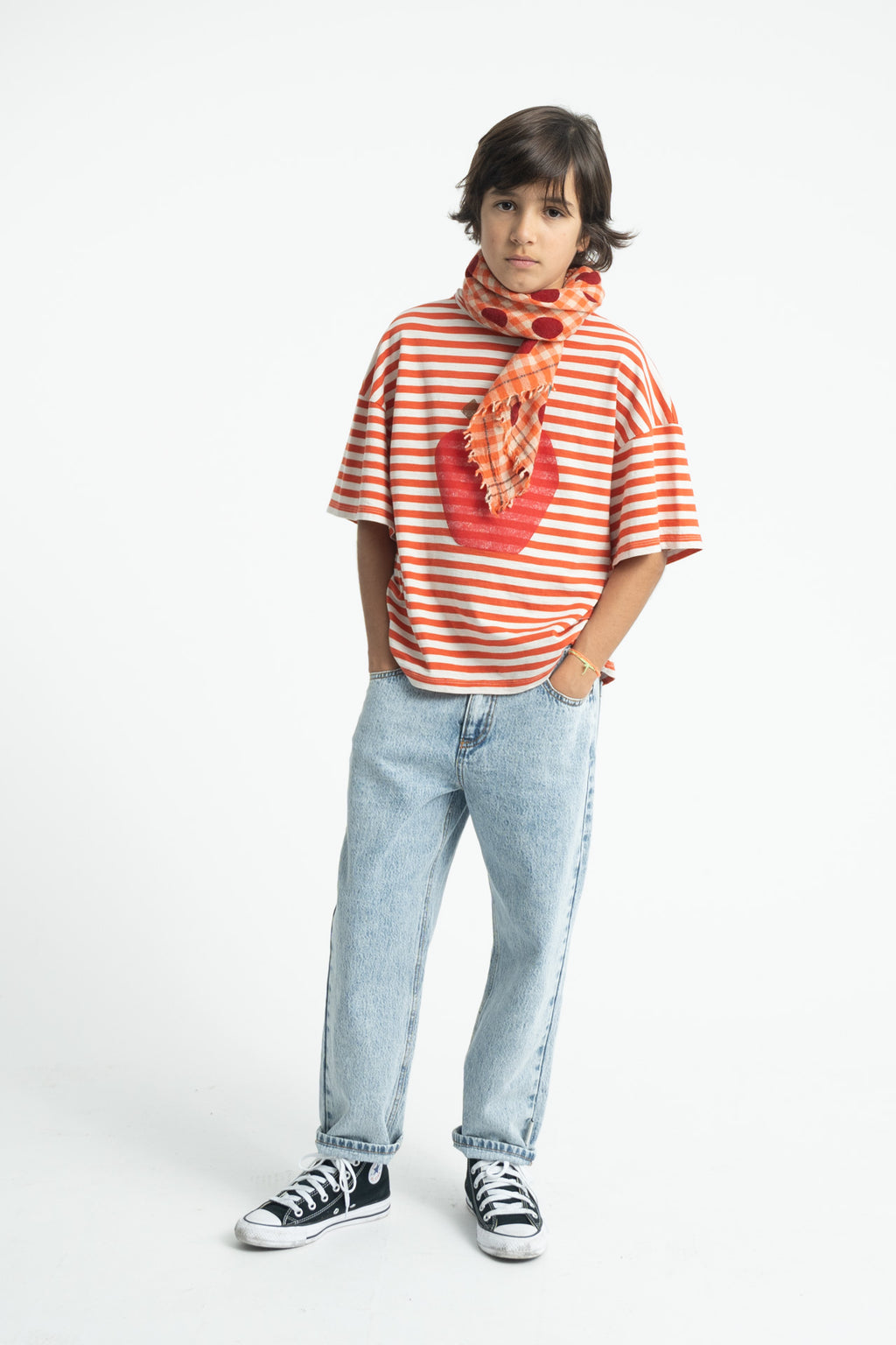 T-shirt Oversize Rouge Motif Pomme
