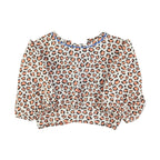 Leopard printed ecru blouse