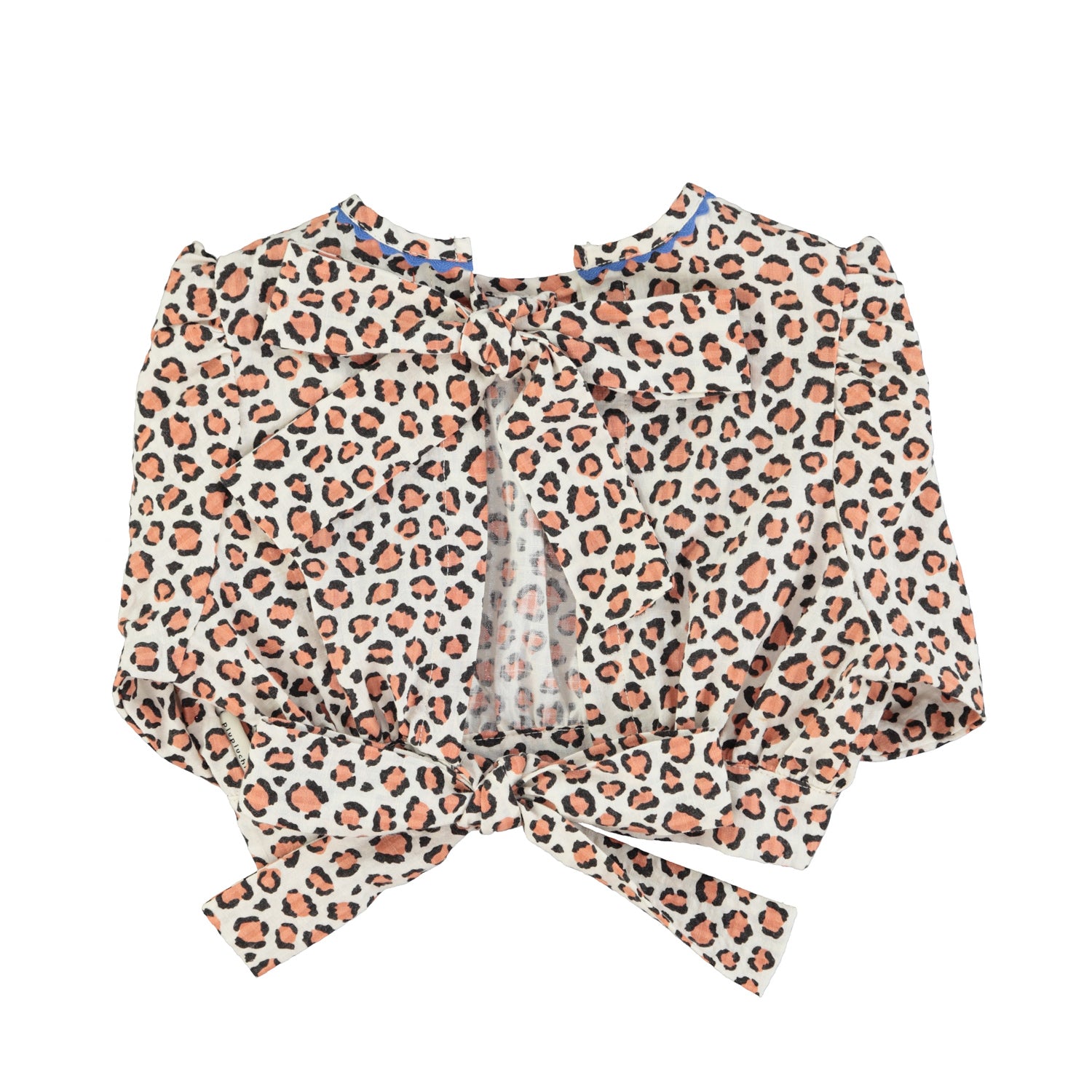 Leopard printed ecru blouse