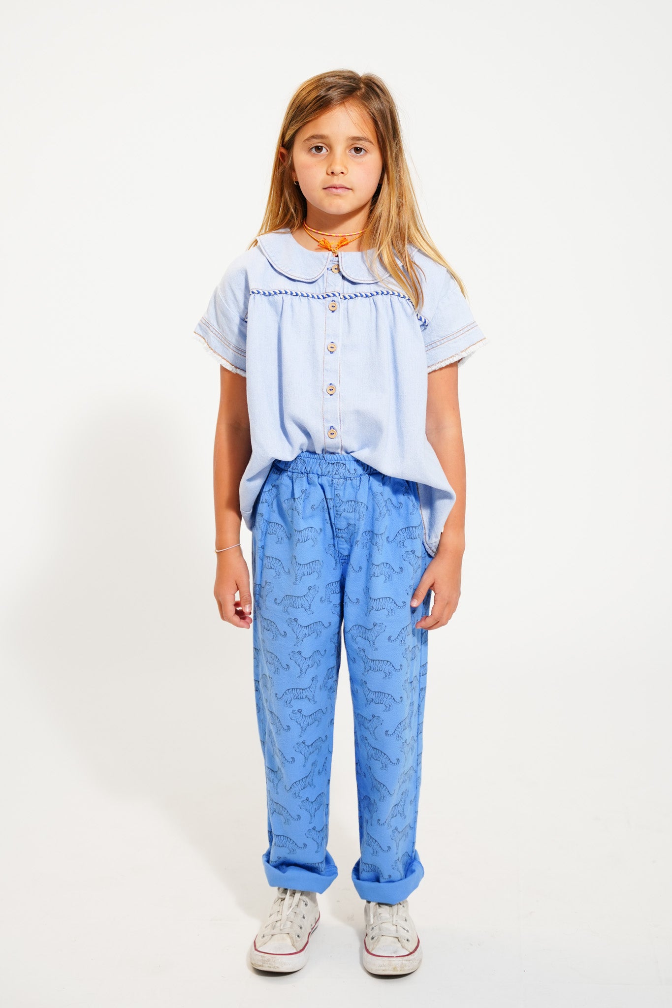 Light blue jeans blouse