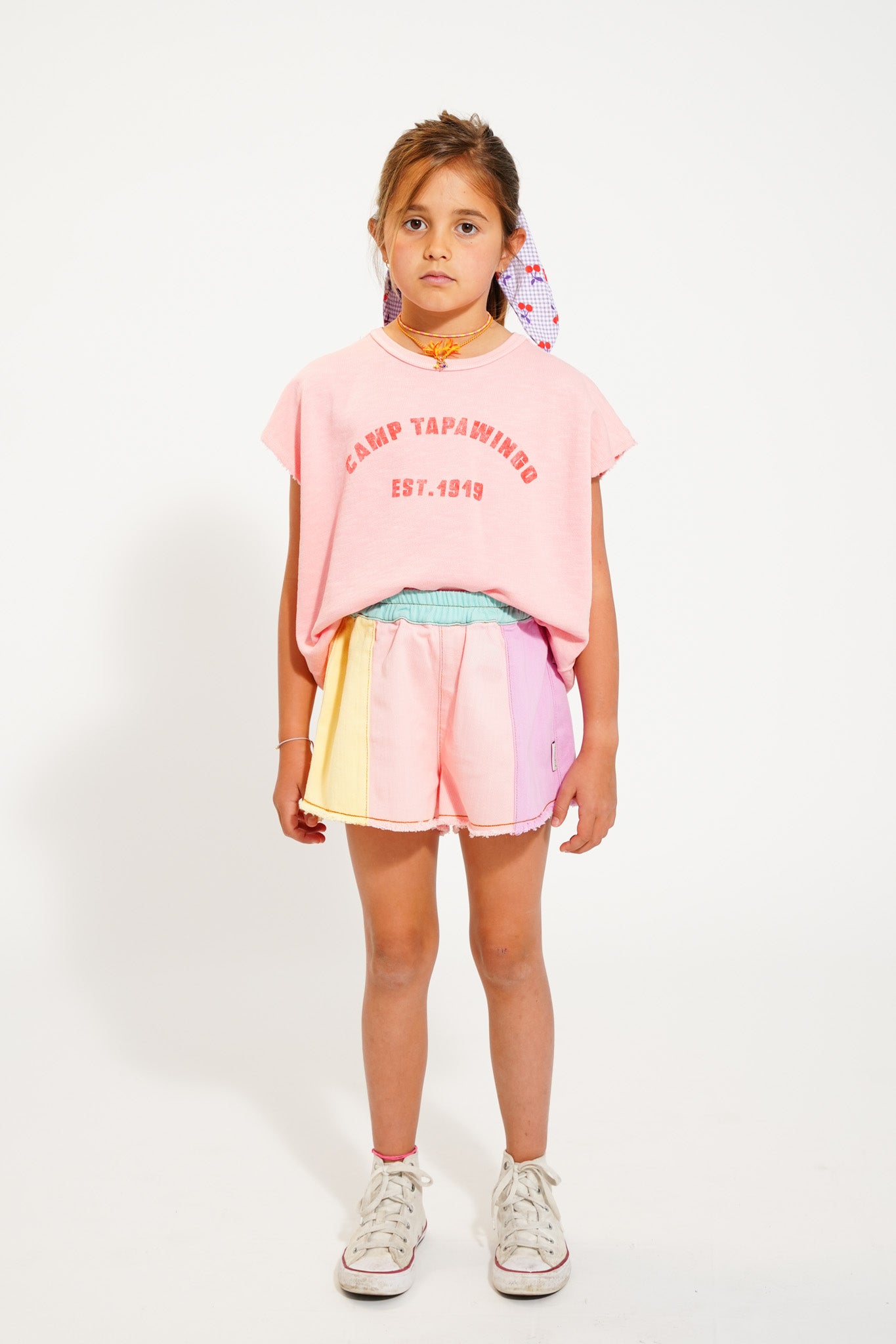 Pink "Camp Tapawingo" sleeveless T-shirt