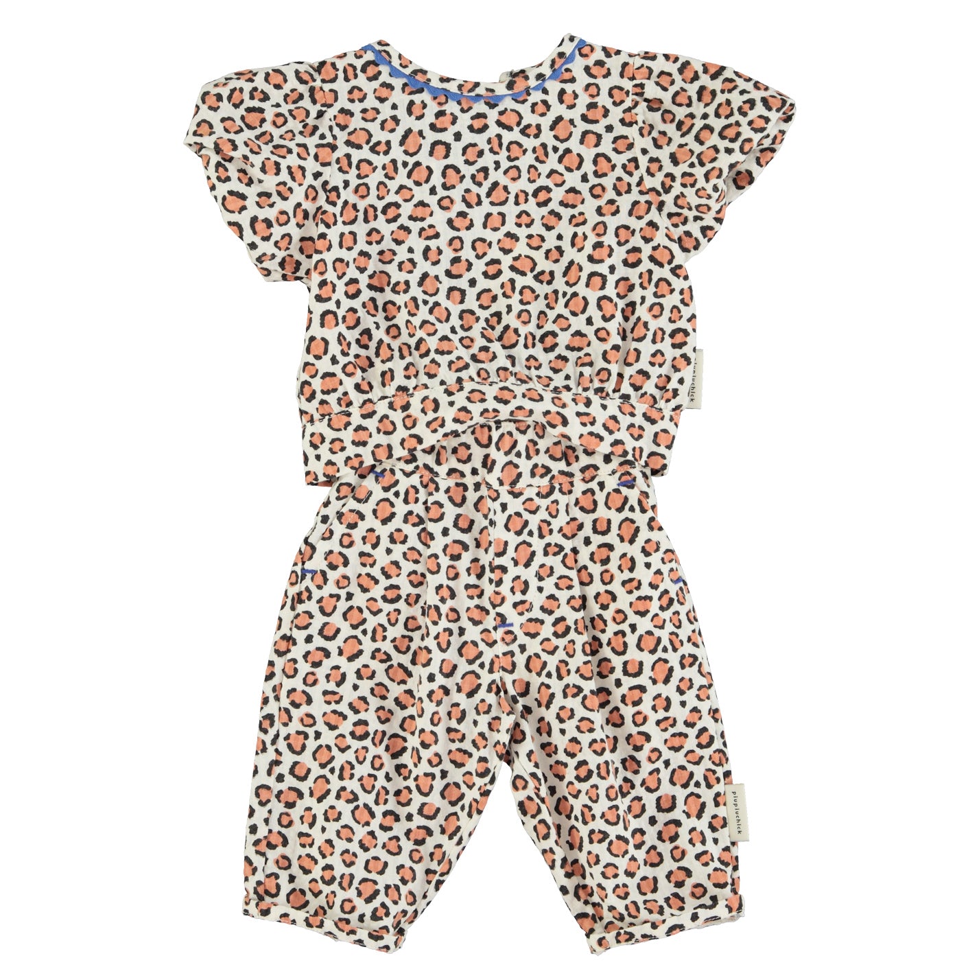 Leopard printed ecru blouse