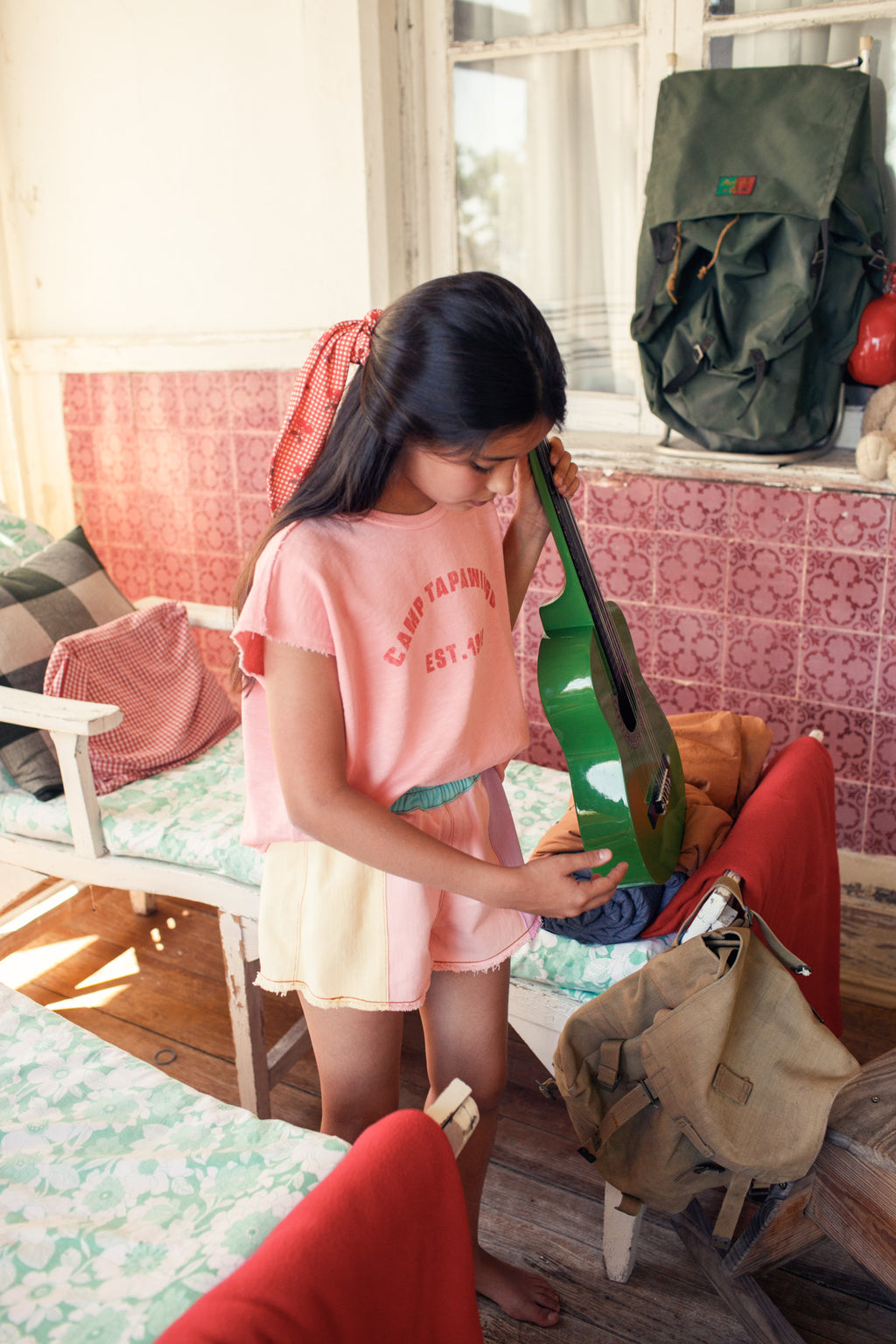 Pink "Camp Tapawingo" sleeveless T-shirt