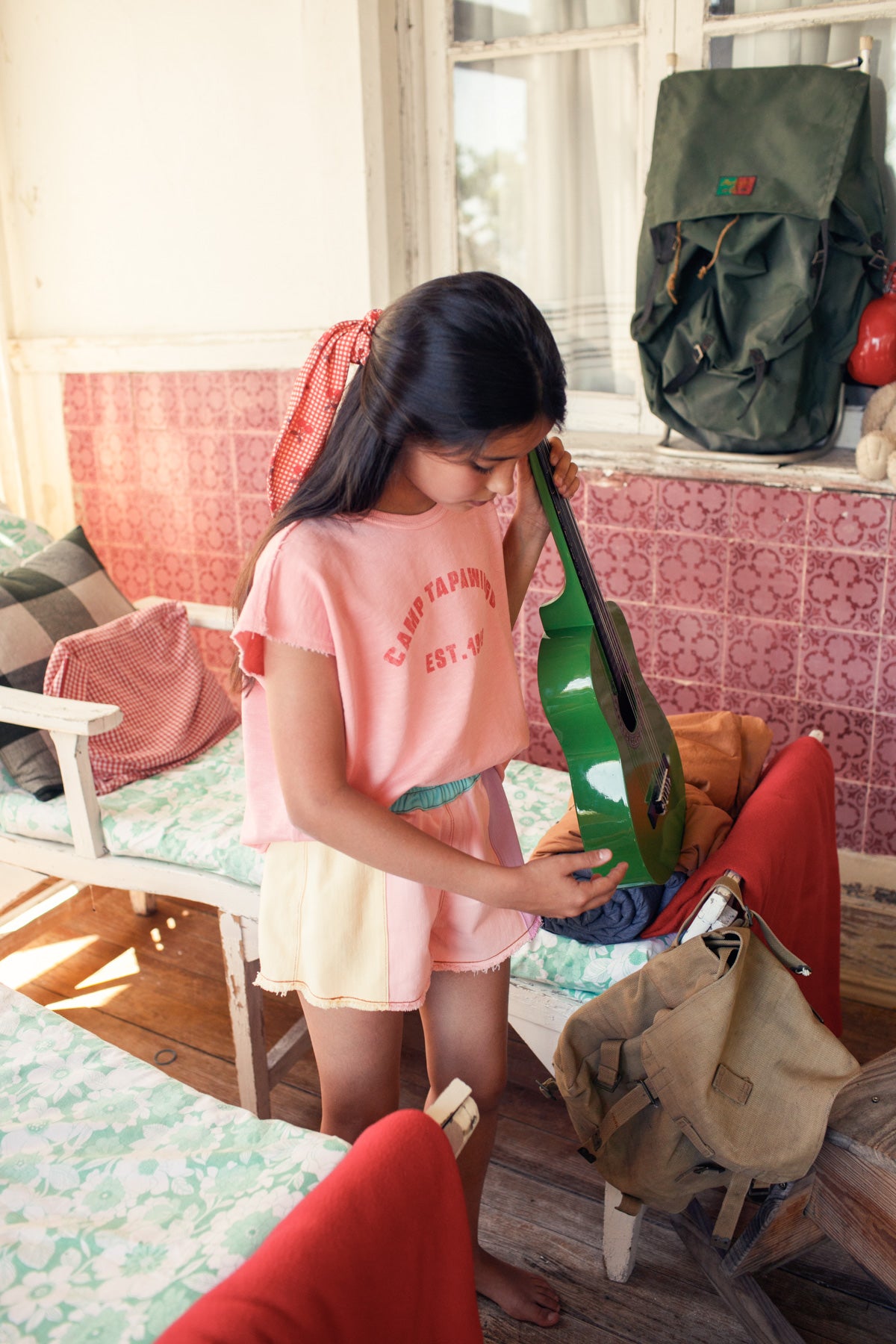 Pink "Camp Tapawingo" sleeveless T-shirt