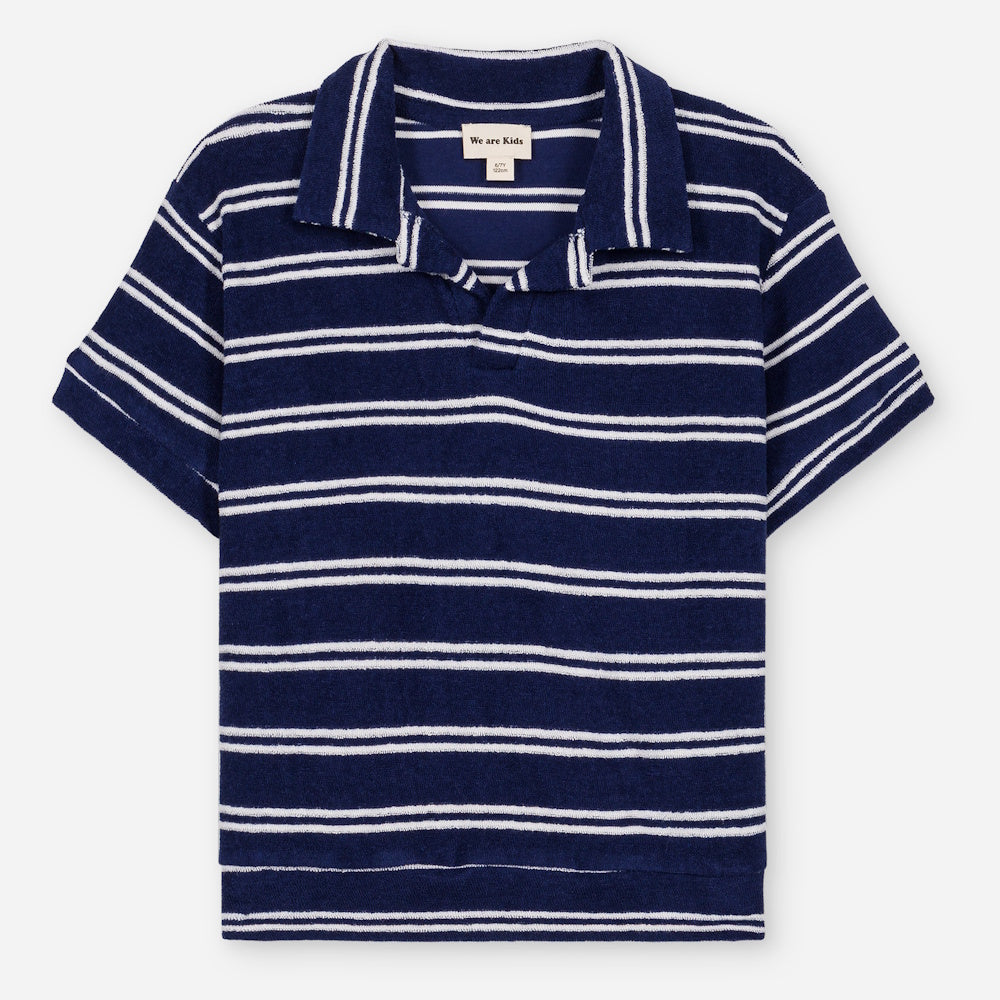 Polo éponge Leonard Navy Stripes