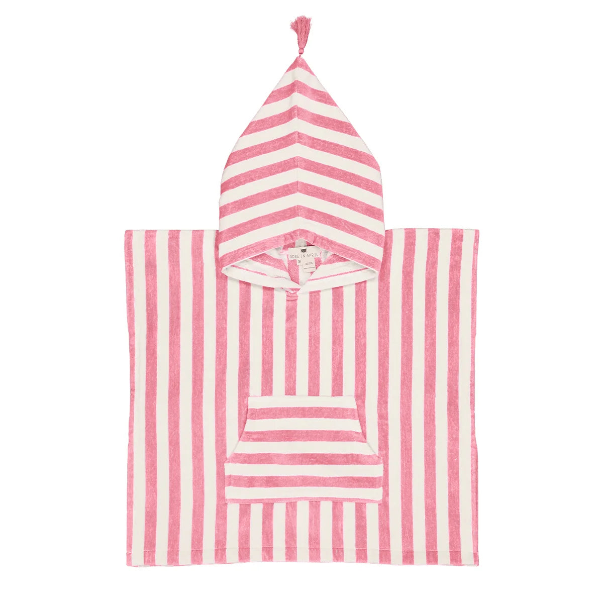 Poncho de bain éponge Suzon rayures strawberry