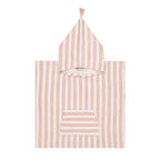 Poncho de bain éponge Suzon rayures rose